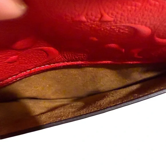 Coach Morgan Top handle Red Embossed Satchel with crossbody strap. NWT - Picture 13 of 13